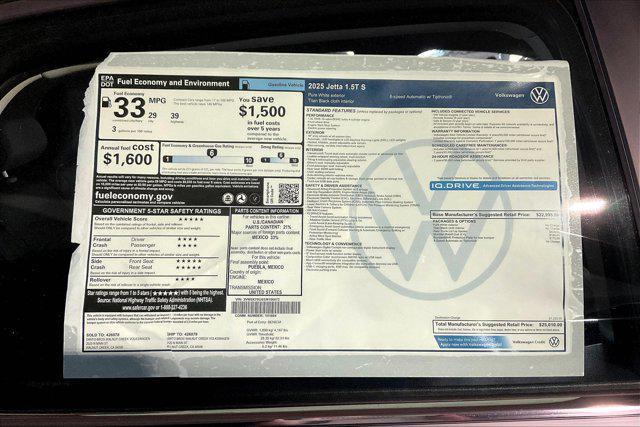 new 2025 Volkswagen Jetta car, priced at $25,010