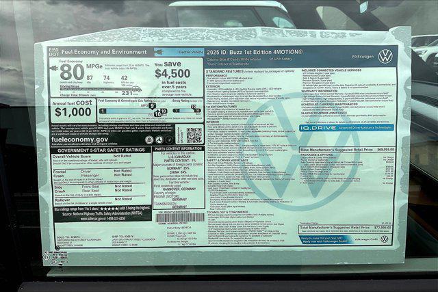 new 2025 Volkswagen ID. Buzz car, priced at $72,996