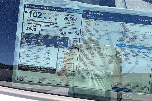 new 2025 Volkswagen ID.4 car, priced at $51,076