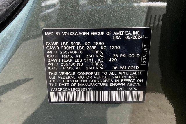 new 2024 Volkswagen Atlas car, priced at $49,909