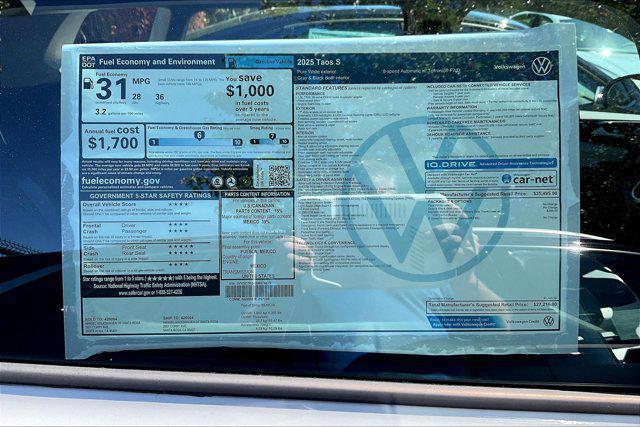 new 2025 Volkswagen Taos car, priced at $27,216