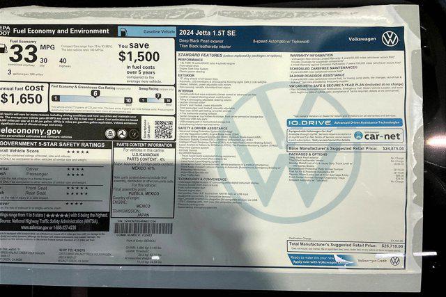 new 2024 Volkswagen Jetta car, priced at $26,718