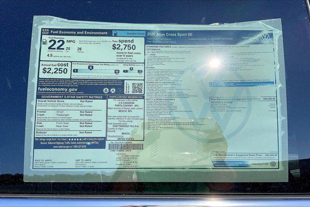 new 2026 Volkswagen Atlas Cross Sport car, priced at $42,426