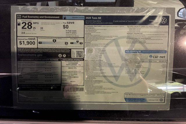 new 2025 Volkswagen Taos car, priced at $33,716