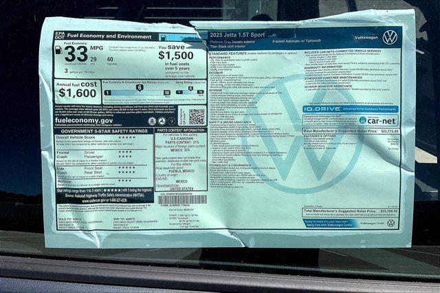 new 2025 Volkswagen Jetta car, priced at $25,296