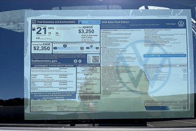 new 2026 Volkswagen Atlas car, priced at $51,480