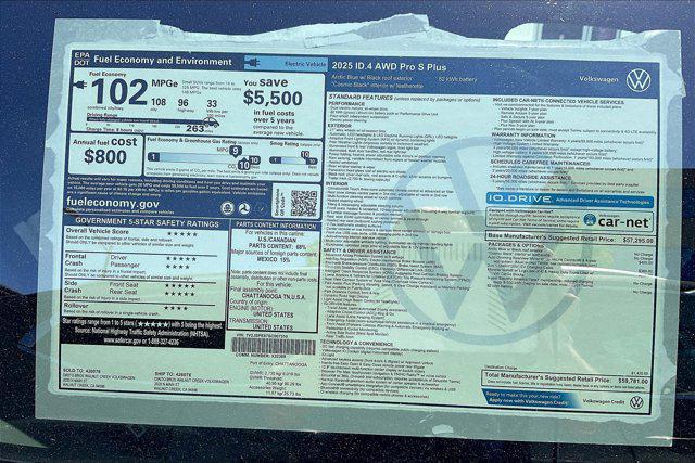 new 2025 Volkswagen ID.4 car, priced at $59,781