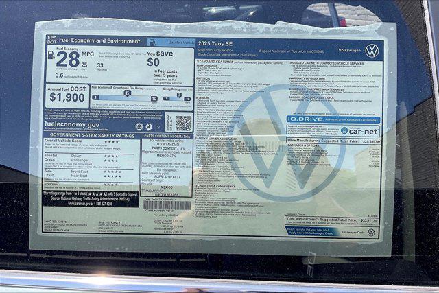 new 2025 Volkswagen Taos car, priced at $33,311