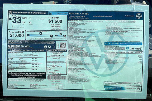 new 2025 Volkswagen Jetta car, priced at $30,724