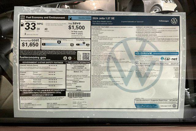new 2024 Volkswagen Jetta car, priced at $27,643