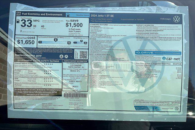 new 2024 Volkswagen Jetta car, priced at $27,878