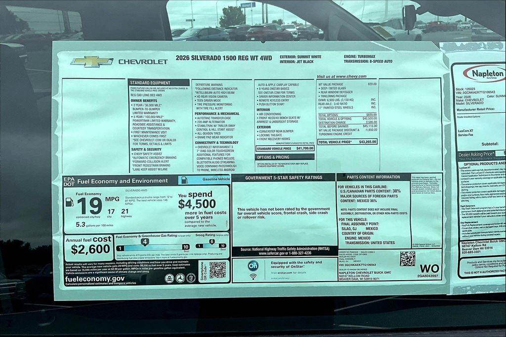 new 2026 Chevrolet Silverado 1500 car, priced at $40,035