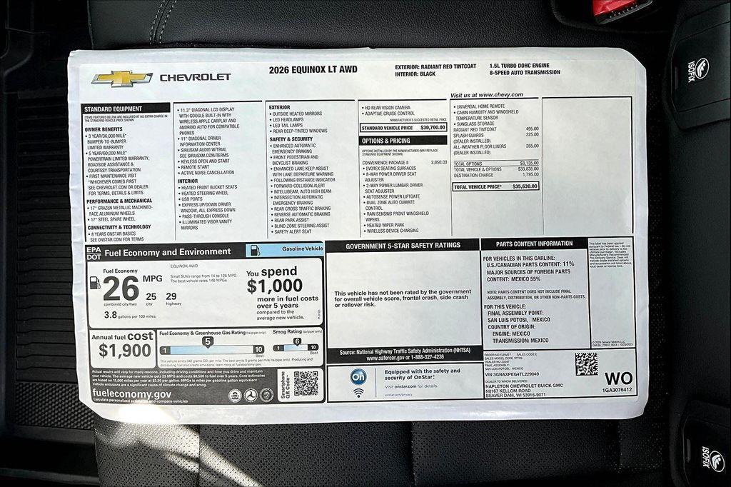 new 2026 Chevrolet Equinox car, priced at $33,630