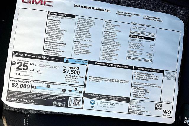 new 2026 GMC Terrain car, priced at $32,666