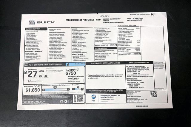 new 2026 Buick Encore GX car, priced at $32,325