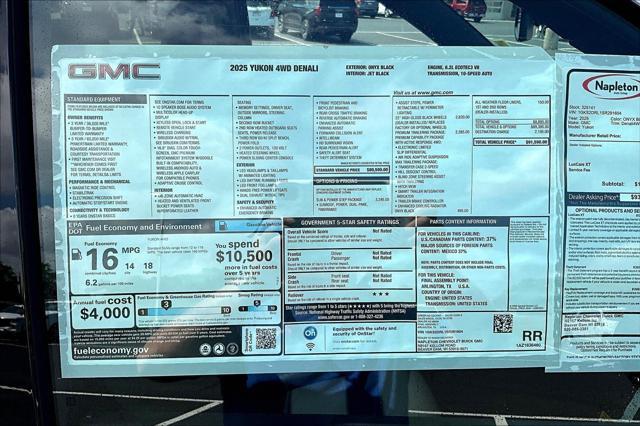 new 2025 GMC Yukon car, priced at $91,590