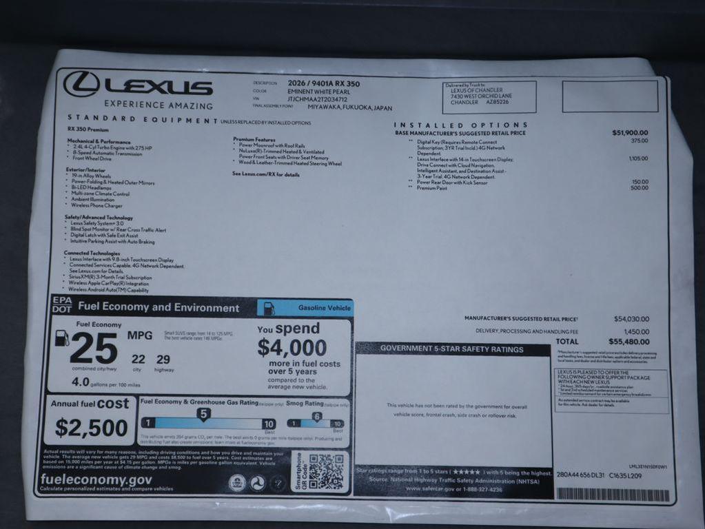 new 2026 Lexus RX 350 car
