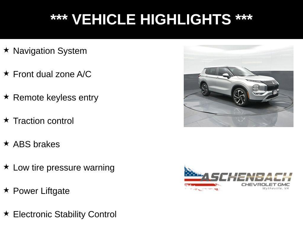 used 2023 Mitsubishi Outlander car, priced at $21,996
