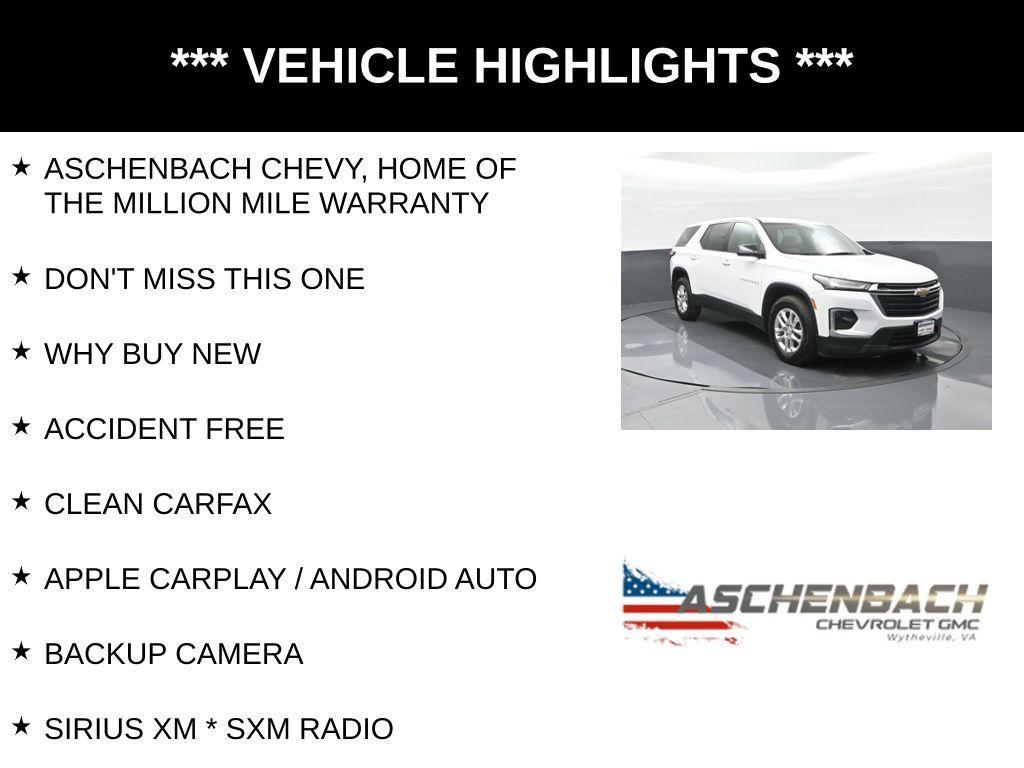 used 2022 Chevrolet Traverse car, priced at $27,706