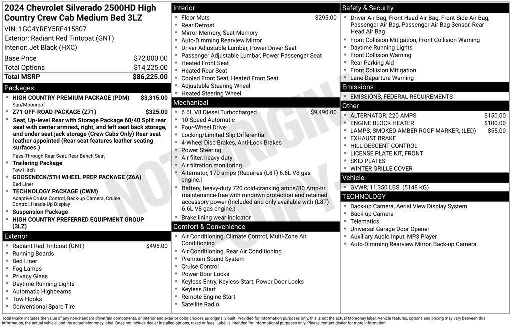 used 2024 Chevrolet Silverado 2500 car, priced at $74,342