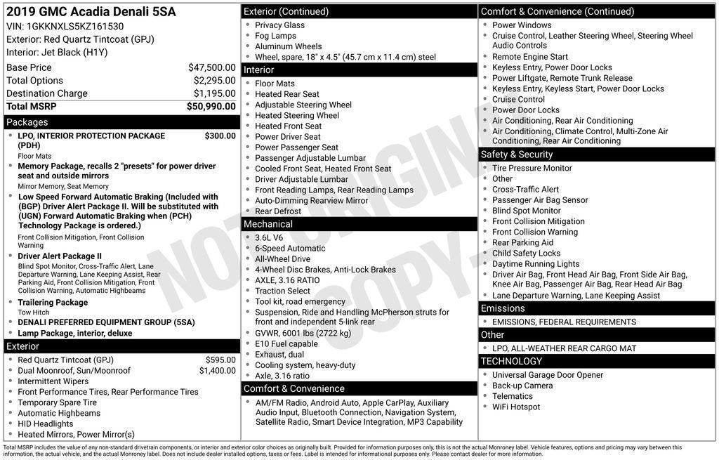 used 2019 GMC Acadia car, priced at $18,999