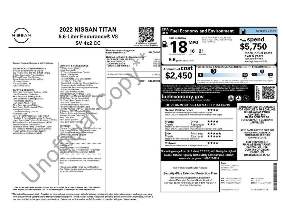 used 2022 Nissan Titan car, priced at $28,603