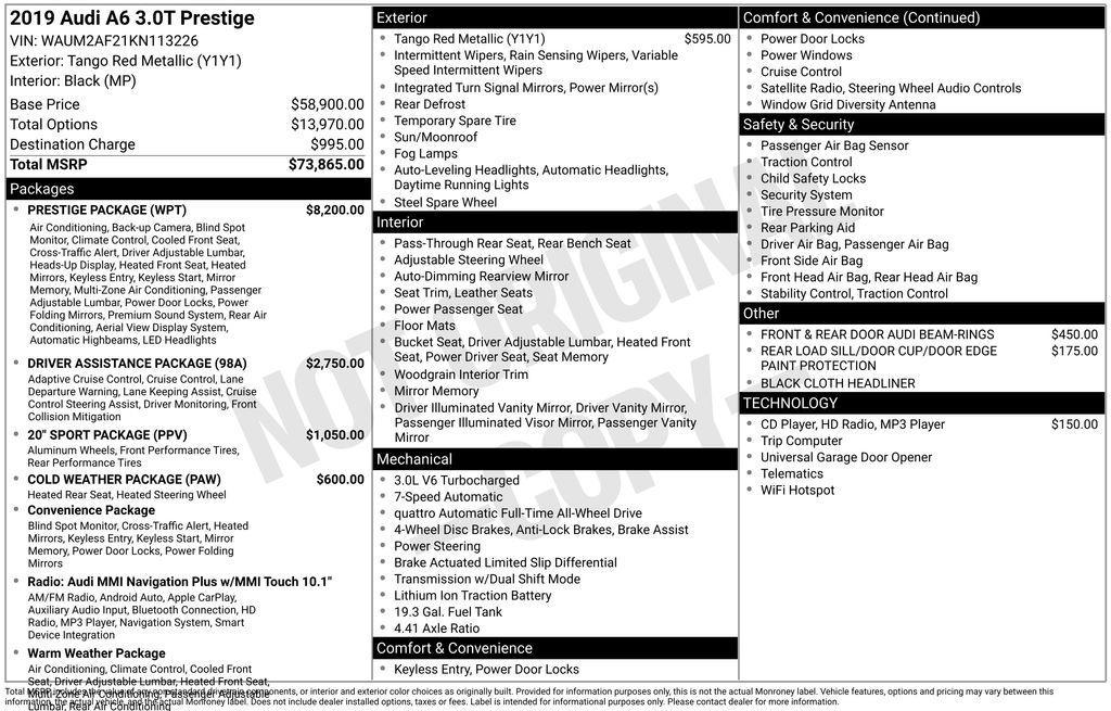 used 2019 Audi A6 car, priced at $18,499