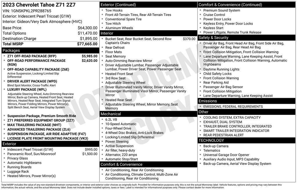 used 2023 Chevrolet Tahoe car, priced at $60,872