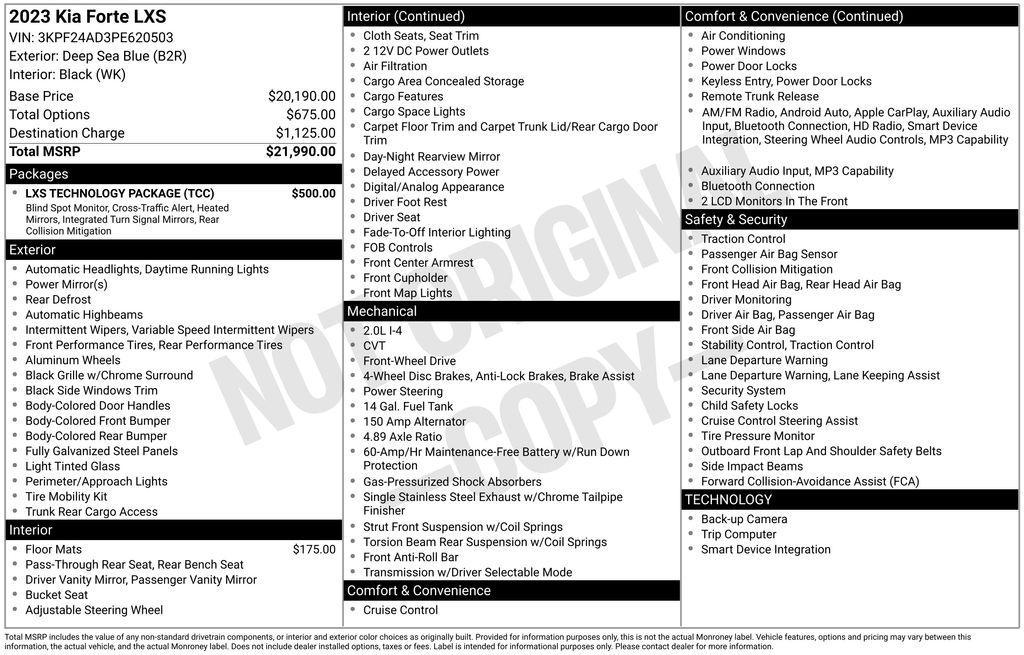 used 2023 Kia Forte car, priced at $16,999