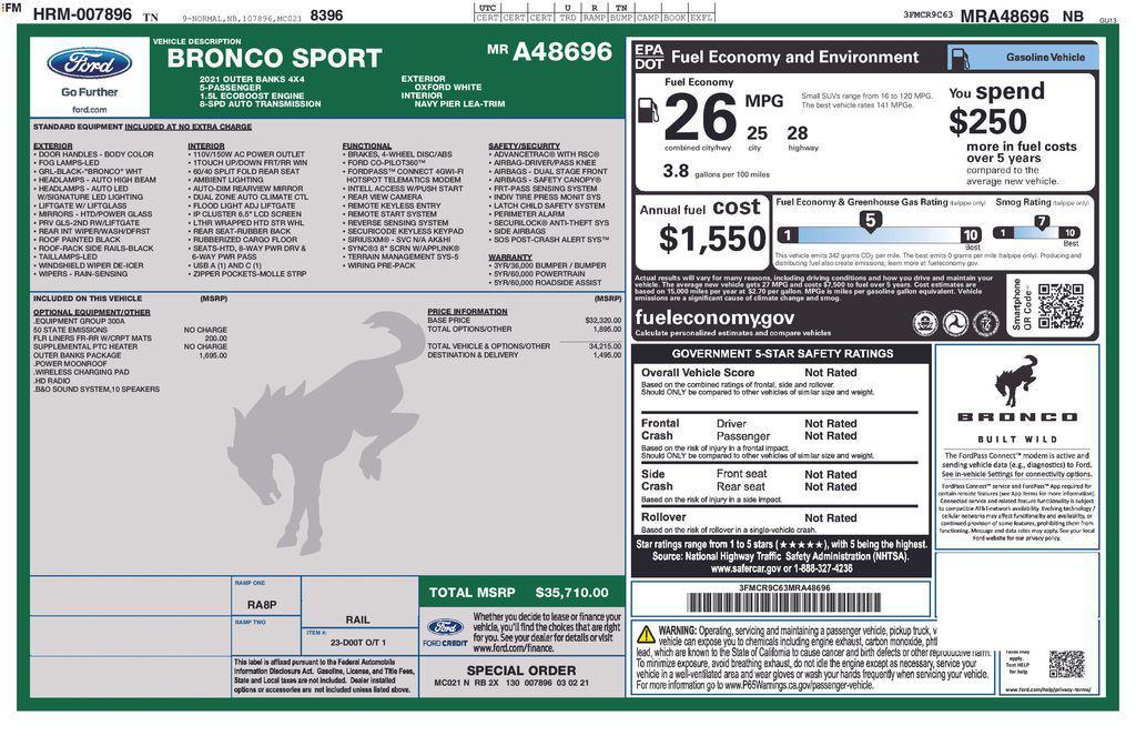 used 2021 Ford Bronco Sport car, priced at $25,449