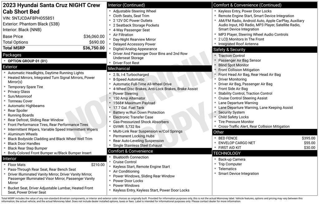 used 2023 Hyundai SANTA CRUZ car, priced at $22,770
