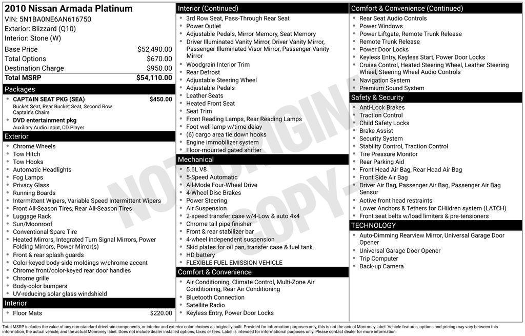used 2010 Nissan Armada car, priced at $7,999