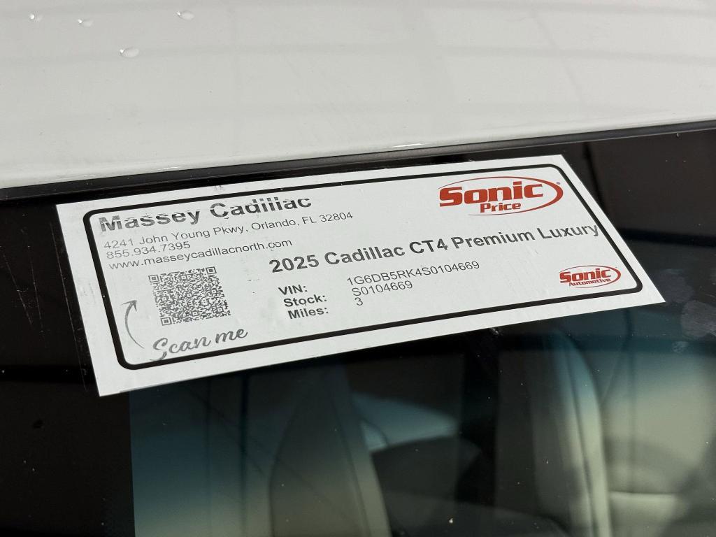 new 2025 Cadillac CT4 car, priced at $43,433