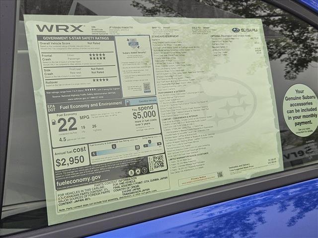 new 2024 Subaru WRX car, priced at $32,192