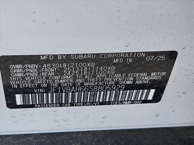 new 2025 Subaru WRX car, priced at $38,479