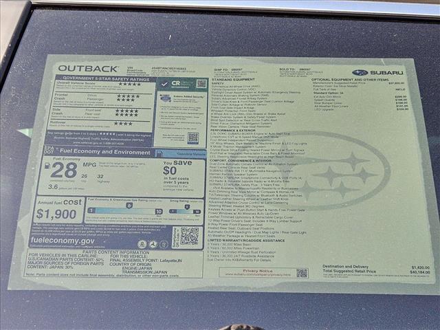 new 2025 Subaru Outback car, priced at $37,375