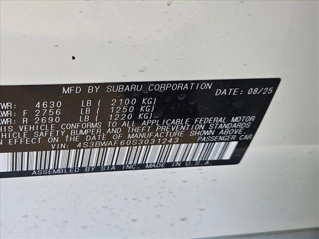 new 2025 Subaru Legacy car, priced at $31,416