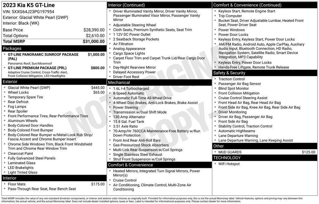used 2023 Kia K5 car, priced at $23,971