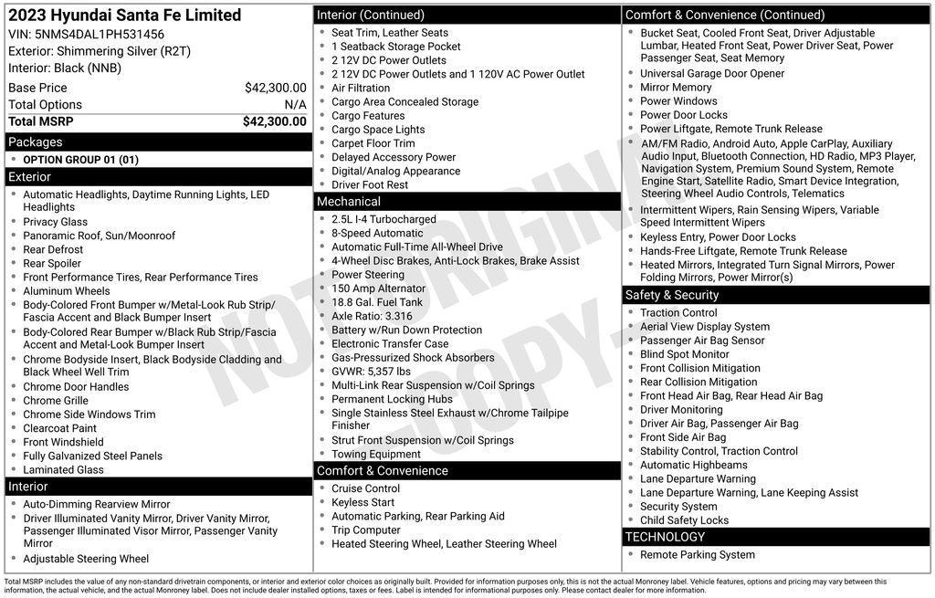 used 2023 Hyundai Santa Fe car, priced at $23,254