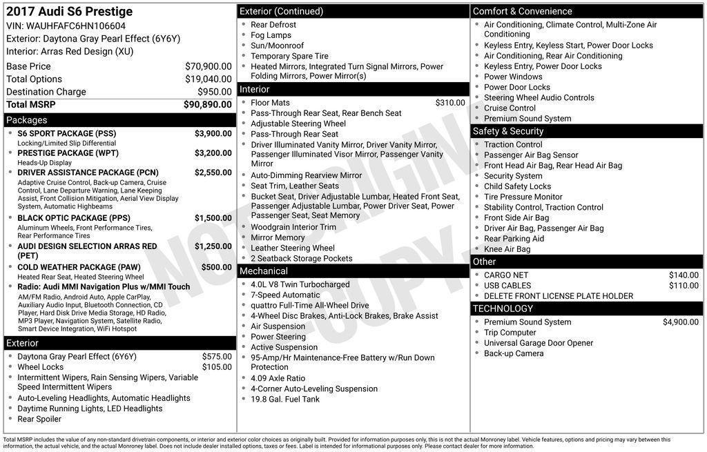 used 2017 Audi S6 car, priced at $29,541