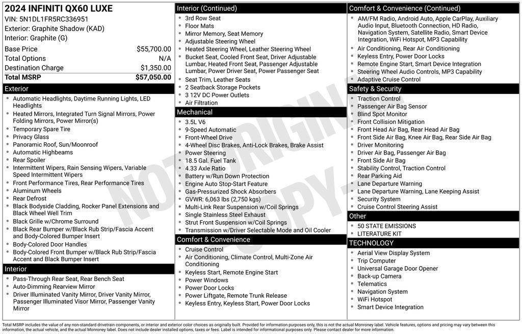 used 2024 INFINITI QX60 car, priced at $33,363