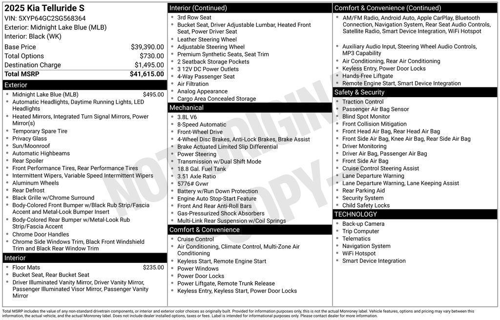 used 2025 Kia Telluride car, priced at $32,926