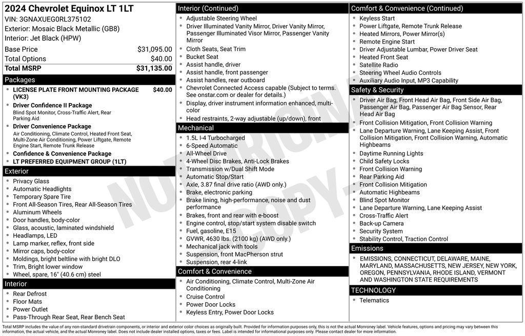 used 2024 Chevrolet Equinox car, priced at $23,303