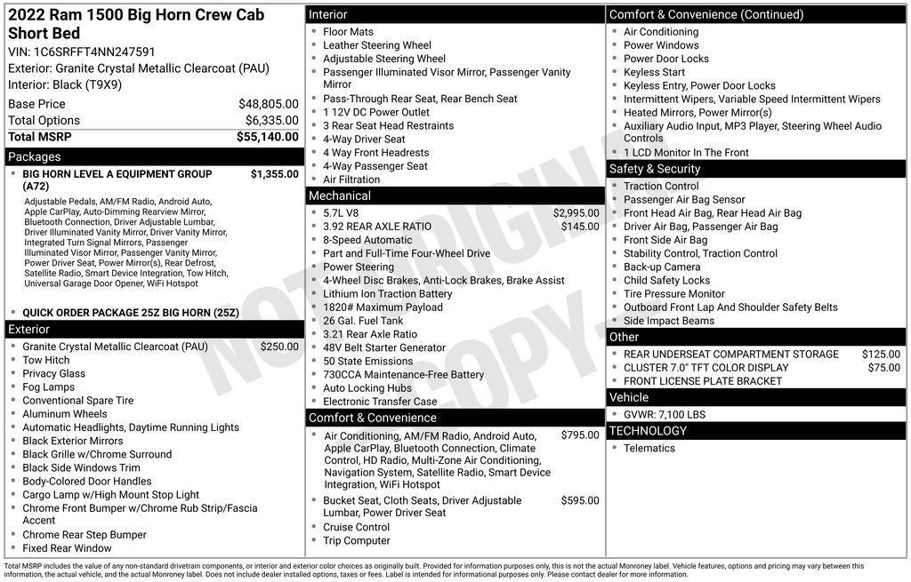 used 2022 Ram 1500 car, priced at $23,301