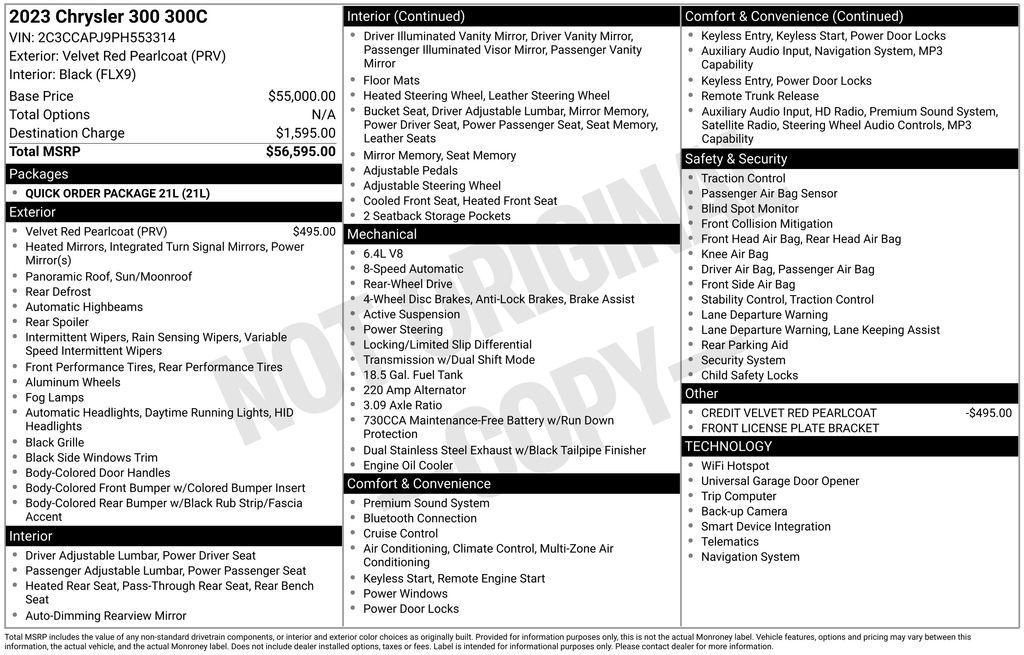 used 2023 Chrysler 300 car, priced at $52,687