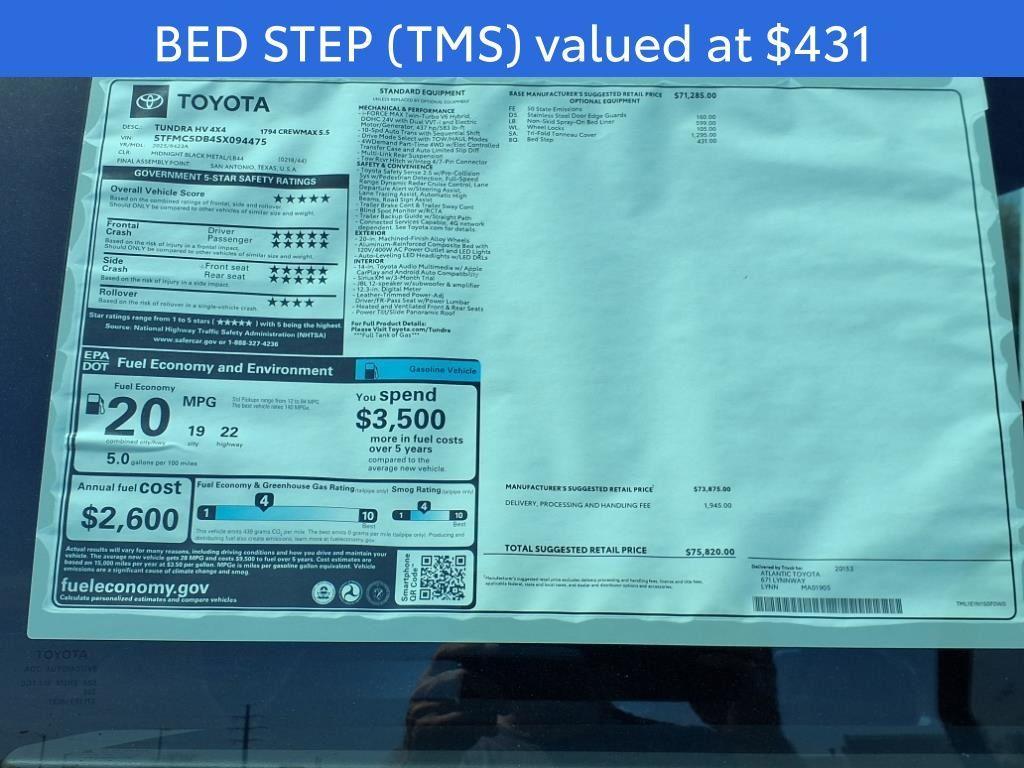 new 2025 Toyota Tundra Hybrid car, priced at $71,188