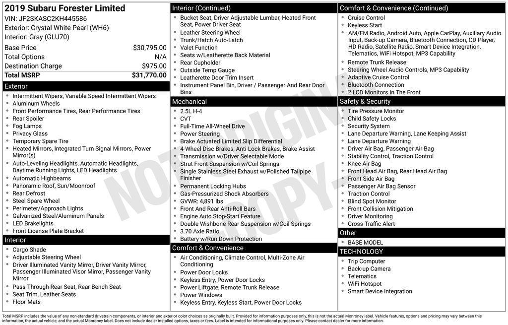 used 2019 Subaru Forester car, priced at $21,228