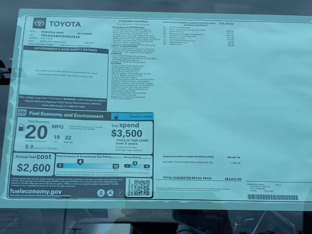 new 2025 Toyota Sequoia car, priced at $84,632