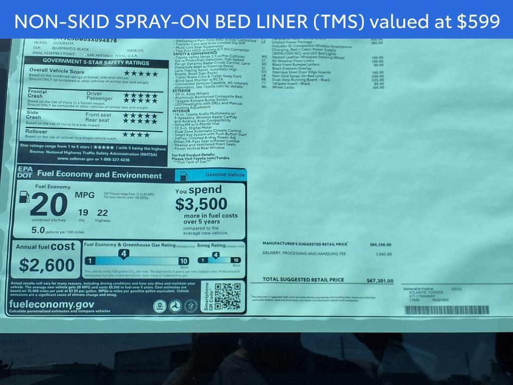 new 2025 Toyota Tundra Hybrid car, priced at $64,301