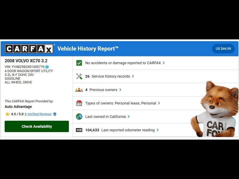 used 2008 Volvo XC70 car, priced at $8,000